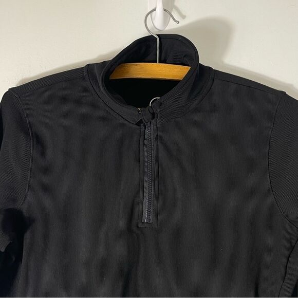 Move Theory Black Ribbed Quarter Zip w Pocket Jacket Size M - Picture 4 of 6